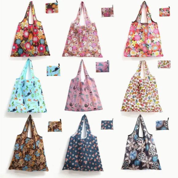 Reusable Grocery Bags  All Over Shoulder Bag Lightweight Shopper Bag Foldable